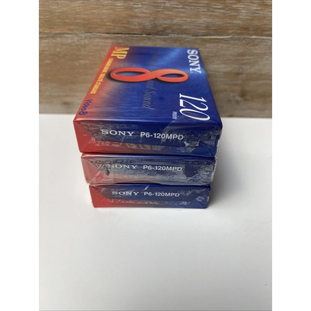 Sony 8mm MP 120 Min Video Cassette Tape P6‑120MP – NEW Sealed – Lot of 3